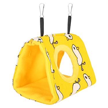 Imagem de Crazy Sales Rede de papagaios leve, cama de balanço prática confortável para pássaros para animais de estimação pequenos (P, pato + fundo amarelo)