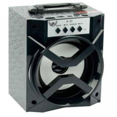 Imagem de Caixa Som Bluetooth Portátil Rádio Fm Usb Mic Sd 8w Auxiliar - Preto