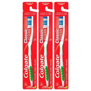 Imagem de Kit 3 Escova De Dentes Colgate Classic Clean Suave