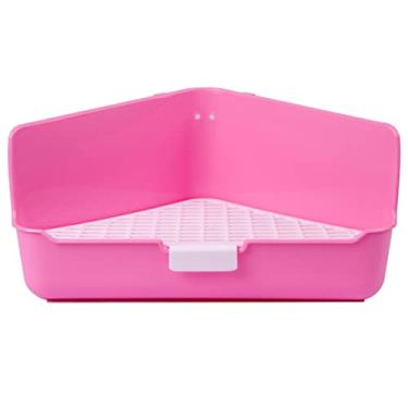 Imagem de Banheiro Triangular Grande Para Coelho Mundo Roedor - ROSA