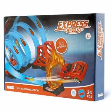 Imagem de Pista Express Wheels Extreme Action com 4 Loop 360 Multikids