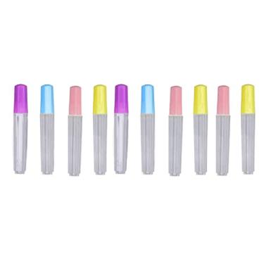 Imagem de Recipiente de agulhas de costura, 10 peças recipiente de agulhas de costura de plástico transparente tubos de armazenamento de agulhas de feltro para armazenamento de agulhas finas