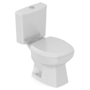 Imagem de Kit Vaso Sanitário com Caixa Acoplada e Assento Soft Close Thema Incepa Cinza Platina Brilhante