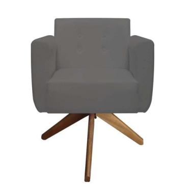 Imagem de Poltronas Decorativa Duda Base Giratória   Suede Grafite - D'classe De