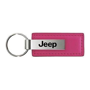 Imagem de Chaveiro de couro rosa Jeep