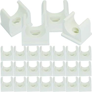 Imagem de LYMGS for 16mm Plastic Pipe Clip, 5/8 Inch Pipe Hard PVC Plastics Clamps, NEED TO PUSH HARD TO INSTALL, Pack of 25 White