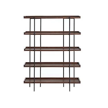Imagem de KIZQYN Estante de ferro estilo industrial estante estante de livros rack de armazenamento de sala de estar piso multicamadas display rack de exibição estante (cor: longo, tamanho: 140cm)