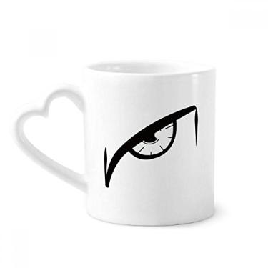 Imagem de Caneca de café de cerâmica com estampa de olho vetorial preto copo de coração de vidro