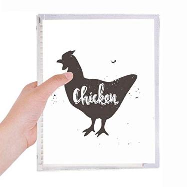Imagem de Caderno de galinha preto e branco animal diário de folhas soltas recarregáveis