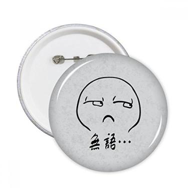 Imagem de Emblema de botão redondo para decoração de 5 peças com estampa de bate-papo preto fofo sem falas