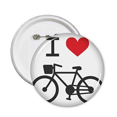 Imagem de I Love Red Heart Bicycle Pattern Pins Badge Button Emblem Decoração 5 peças