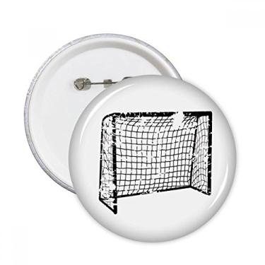 Imagem de Padrão de rede de porta de futebol preto pinos redondos crachá botão emblema acessório decoração 5 peças