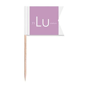 Imagem de Tabela periódica de elementos químicos Lanthanide Lútetium Lu bandeiras de palito de dente marcação para bolo de festa prato de queijo