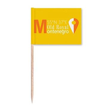 Imagem de Marcador Montenegro Geography Coordenates Trave Toothpick Flags Topper Decoração de Festa