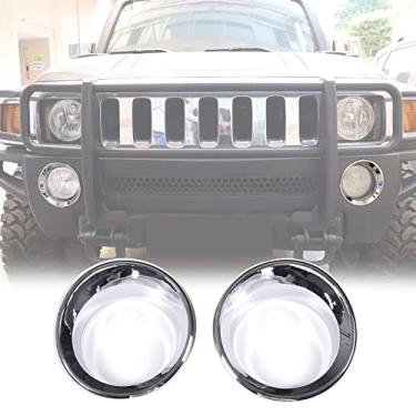 Imagem de PIUGILH Para-choque dianteiro para farol de neblina para dirigir, capas para anéis de neblina adequadas para 2005-2009 Hummer H3, tampa de luz de neblina dianteira, acessórios de carro