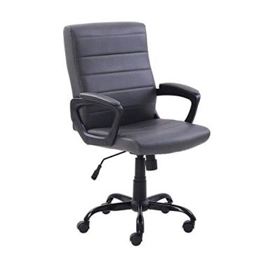 Imagem de Cadeira de conferência, apoio ergonómico, apoio de cintura, cadeira de costas, cadeira de mesa de computador, cadeira giratória de escritório (cor: marrom) (cinza) The New