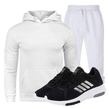 Imagem de Conjunto Moletom Branco/P - Tenis Preto/37