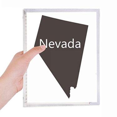 Imagem de Caderno com mapa dos Estados Unidos da América de Nevada com folhas soltas e diário recarregável