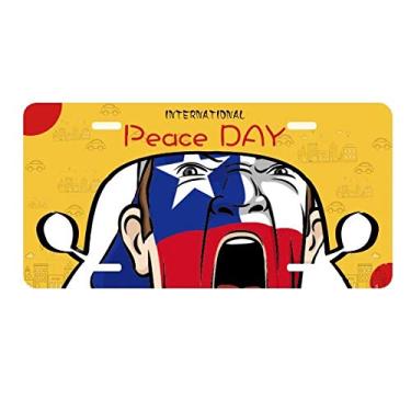 Imagem de DIYthinker Bandeira do Chile Maquiagem Cabeça Gritando Placa Placa de Carro Decoração Dia da Paz