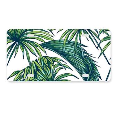 Imagem de DIYthinker Folha verde céu feliz placa de licença decoração aço inoxidável automóvel etiqueta