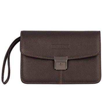 Imagem de Capanga masculina de couro grande - Café