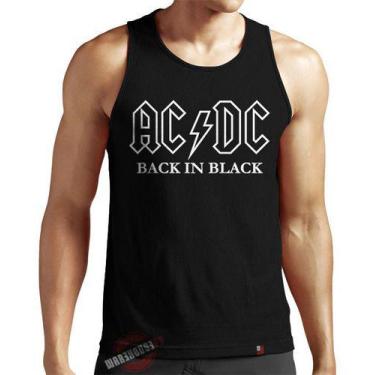 Imagem de Camiseta Regata Ac Dc Back In Black Banda Rock Metal Algodão - King Of
