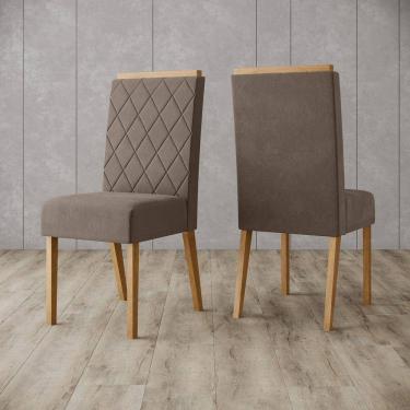 Imagem de Conjunto 2 Cadeiras Estofadas com Pés em Madeira Nina Henn
