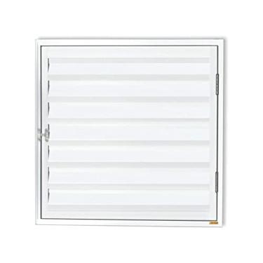 Imagem de Porta de Alumínio Abrigo 80x80cm para Água e Gás 1 Folha sem Ventilação Anodizado Brilhante Brimak Branco