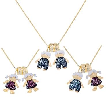 Imagem de Colar Feminino Pingente Filhos Casal Menina Menino Banhado a ouro 18k Semijoia Antialérgico (2 Meninas)