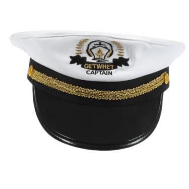 Imagem de SEWACC show de festa de bordado chapéu de capitão de acessórios de vela chapéus chapéu decorativo chapéu de capitão para mulheres roupas boné azul marinho boné da algodão