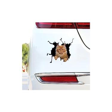Imagem de Decalques automotivos e adesivos gráficos, decalque engraçado de gato fofo para carro, caminhão, motocicleta, parede, janela