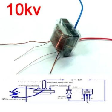 Imagem de Isqueiro de plasma inversor de bobina de transformador de alta frequência 10kv  alta tensão/kit de