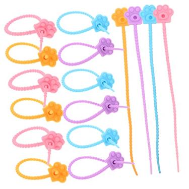 Imagem de Gadpiparty 20 Unidades Abraçadeira De Silicone Laços De Cabo Laços Zip Extra Grandes Alça De Gerenciamento De Cabo Gravatas Com Zíper Gravata Colorida Gel De Sílica Polivalente A Corrente