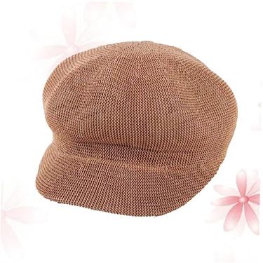 Imagem de GALPADA chapéu para mulheres verão chapéu de sol da moda chapéu boina de verão chapéus boné de viseira de verão gorro de malha feminino proteção solar Boinas boné azul marinho