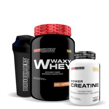 Imagem de Kit Waxy Whey 900g + Power Creatina 300g + Coqueteleira - BODYBUILDERS (Médio, Cappuccino)