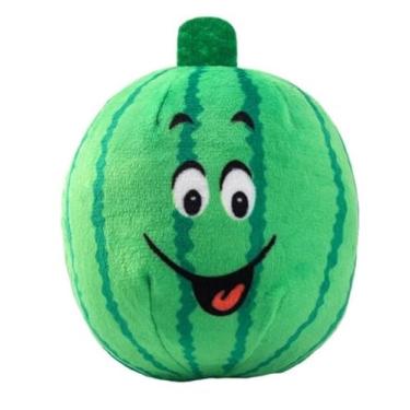 Imagem de Brinquedo De Pelúcia Pequeno Para Cães Pet Premium Cenoura Banana Melancia Laranja Morango Pirulito Donuts Pimenta Estrela Nuvem Coxa Beringela Nuvem Divertida (Melancia Inteira)