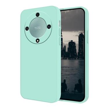 Imagem de Compatível com Honor Magic 5 Lite Capa de silicone líquido verde-escuro, macio e suave ao toque Honor X9a, capa fina à prova de choque (azul)