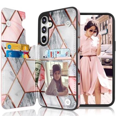 Imagem de Tekcoo Capa carteira para Samsung Galaxy S23 FE / S23 Fan Edition 5G / SM-S711, carteira minimalista de couro PU para identidade, dinheiro, compartimentos para cartão de crédito, fecho magnético,