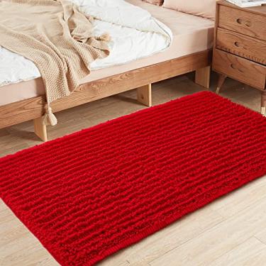 Imagem de FLOLEOPA Tapetes de banheiro de microfibra de pelúcia macia, tapetes de banho absorventes antiderrapantes, lavagem à máquina, tapetes de banho secos para banheira, chuveiro e banheiro (79 x 149 cm,