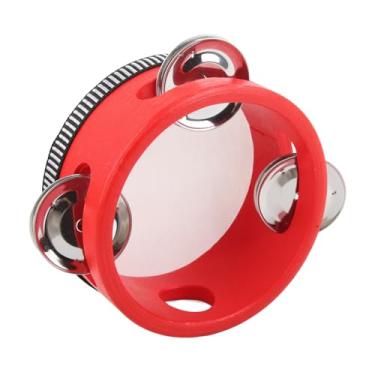 Imagem de Pandeiro de Madeira Com Jingles, Tamborim Portátil, Instrumentos Musicais de Percussão para Crianças e Adultos Iniciantes (4 polegadas vermelho)