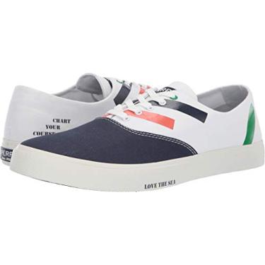 Imagem de Sperry Top-Sider Captain's CVO Prep Charter Tênis masculino listrado, Azul-marinho/branco, 10