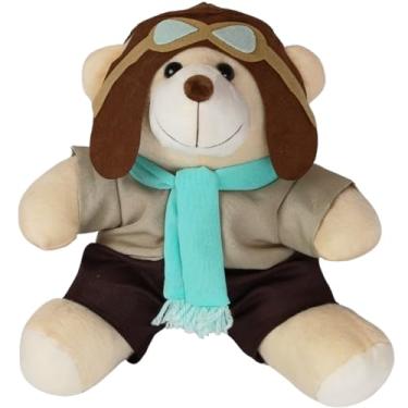 Imagem de Urso De 25cm Para Nicho Decoração Menino Aviador Verde Bebe Baby Decoração Quarto Festa Pelúcia Presente Revelação Deluxe