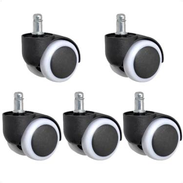 Imagem de Kit com 5 Rodinhas Anti Riscos para Cadeiras de Escritório Revestidas em Silicone PU