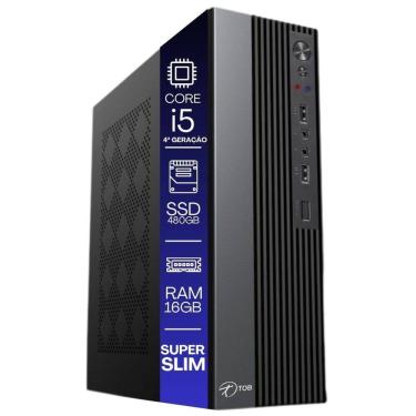 Imagem de Computador TOB Slim Compacto 4ª Geração Intel Core i5 SSD 480GB Memória 16GB Windows 10 Trial Desktop PC CPU