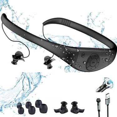 Imagem de MP3 Player de natação à prova d'água, memória de 8 GB, certificado IPX8, função aleatória, tempo de reprodução 20H, carregamento magnético - perfeito para nadadores, esportes aquáticos e atividades
