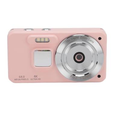 Imagem de Câmera Digital, 4K 64MP 18x Zoom Autofoco Anti-vibração Câmera para Vlogging Tela LCD HD de 2,8 polegadas 16 Filtros de Beleza Câmera Compacta com Flash Incorporado (Rosa)