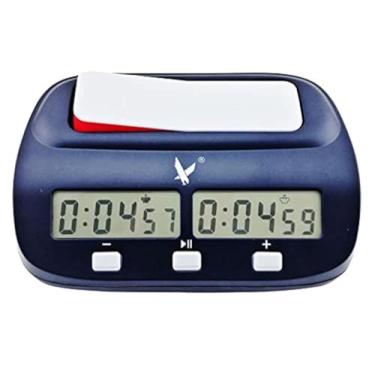 Imagem de Chess and games shop Muba Relógio de xadrez com temporizador – Relógio de xadrez profissional aprovado pela Fide com hora de bônus, azul