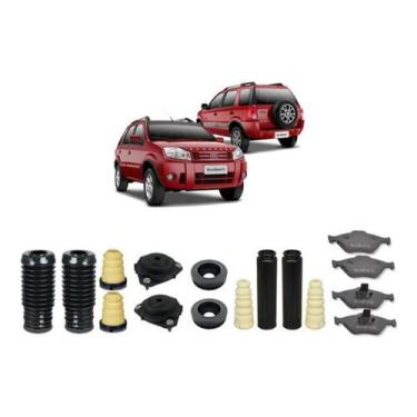 Imagem de 4 Kit Batente + Pastilha Freio Dianteira Ecosport 2003/2012 - Qualykit