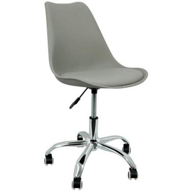 Imagem de Cadeira Leda Office Luisa Saarinen Estofada Base Giratória Cromada - L
