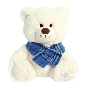 Imagem de Aurora Festive Holiday Indigo Bear Stuffed Animal - Seasonal Cheer - Heartwarming Gifts - White 8.5 Inches
